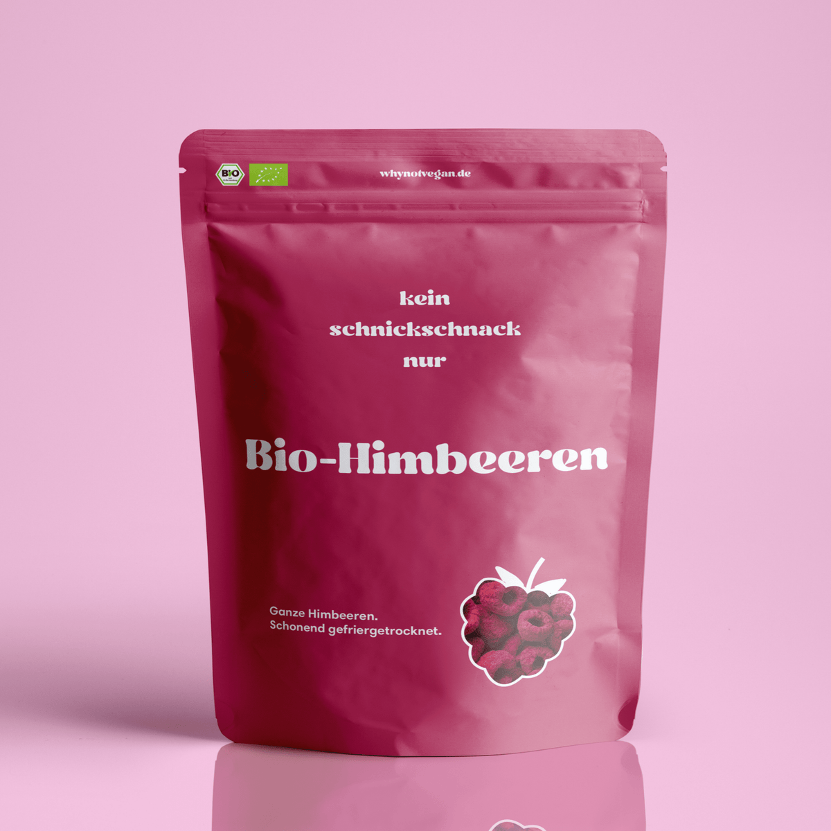 Ganze gefriergetrocknete Bio-Himbeeren – 100 % Frucht, knusprig, fruchtig-sauer, reich an Vitaminen und Antioxidantien, ideal für Müsli, Joghurt und Snacks